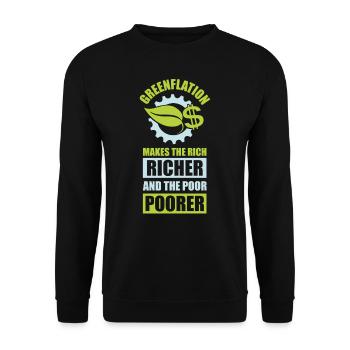 Greenflation Green Energy Prices Inflation - Unisex Sweatshirt - black - Front - Alina (178cm) & Michal (187cm)