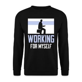 Für Mich Selbst Arbeiten Gründer Unternehmer CEO - Unisex Pullover - Schwarz - Vorne - Alina (178cm) & Michal (187cm)