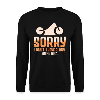Je ne peux pas avoir de plans avec mon équipe de vélo - Sweat-shirt Unisexe - noir - Devant - Alina (178cm) & Michal (187cm)