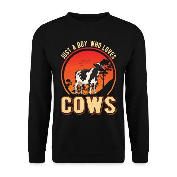 Vache Jeunes bovins Vaches Éleveur de bovins - Sweat-shirt Unisexe - noir - Devant - Alina (178cm) & Michal (187cm)