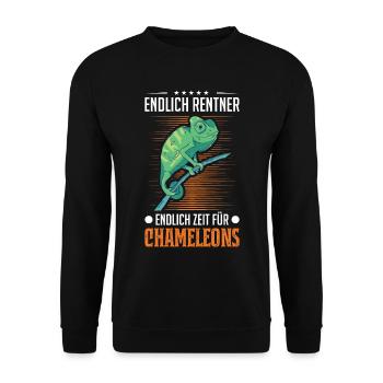 Chameleon Retraité Chameleon Grand-père - Sweat-shirt Unisexe - noir - Devant - Alina (178cm) & Michal (187cm)