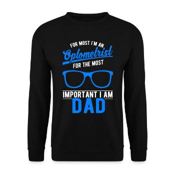 Optiker Vater Augenoptiker Geschenk - Unisex Pullover - Schwarz - Vorne - Alina (178cm) & Michal (187cm)