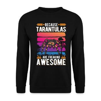 Because Tarantulas are freaking awesome Tarantel - Unisex Pullover - Schwarz - Vorne - Alina (178cm) & Michal (187cm)