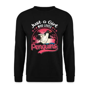 Penguin Girl Penguin - Unisex Sweatshirt - black - Front - Alina (178cm) & Michal (187cm)