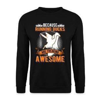 Indian Running Gift Runner Duck - Unisex Sweatshirt - black - Front - Alina (178cm) & Michal (187cm)