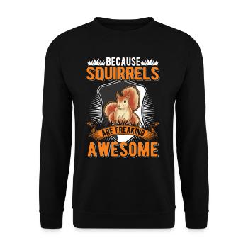 Cadeau Écureuil Écureuil Gris Écureuil - Sweat-shirt Unisexe - noir - Devant - Alina (178cm) & Michal (187cm)