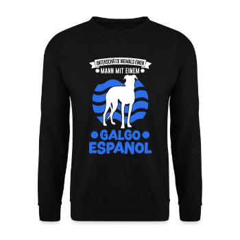 Galgo Espanol Man Spanish Greyhound - Unisex Sweatshirt - black - Front - Alina (178cm) & Michal (187cm)