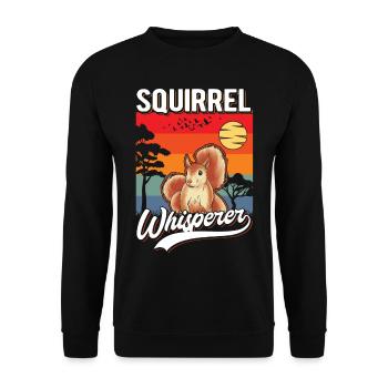 Eichhörnchen Flüsterer Squirrel Whisperer - Unisex Sweatshirt - black - Front - Alina (178cm) & Michal (187cm)