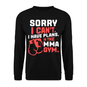 J’ai des plans dans mon gymnase Désolé l’équipe - Sweat-shirt Unisexe - noir - Devant - Alina (178cm) & Michal (187cm)