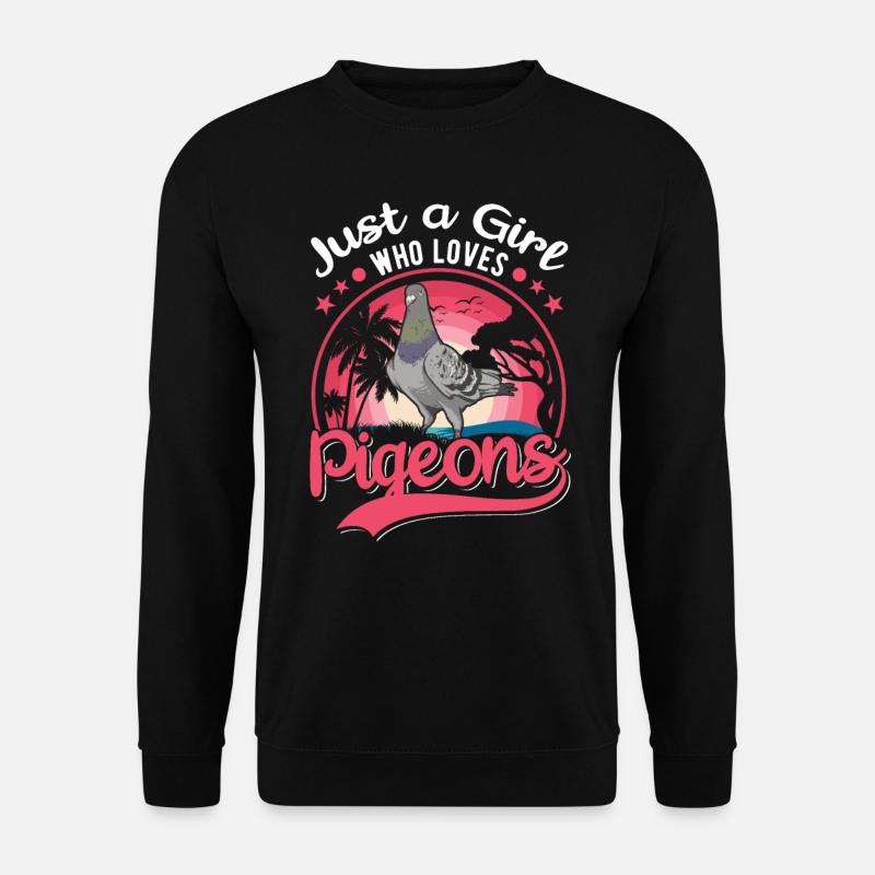 Taube Mädchen Taubenzüchter - Unisex Pullover - Schwarz