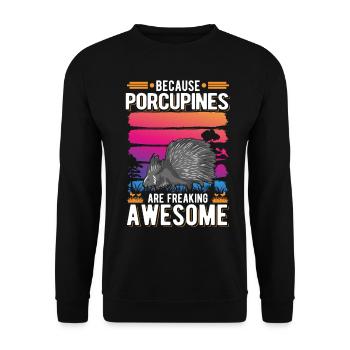 Porcupine Gift Porcupine - Unisex Sweatshirt - black - Front - Alina (178cm) & Michal (187cm)