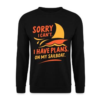 I Have Plans On My Sailboat Hobby Sorry - Unisex Sweatshirt - black - Front - Alina (178cm) & Michal (187cm)