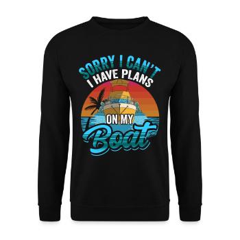 J’ai des plans sur mon bateau Désolé Hobby Team - Sweat-shirt Unisexe - noir - Devant - Alina (178cm) & Michal (187cm)
