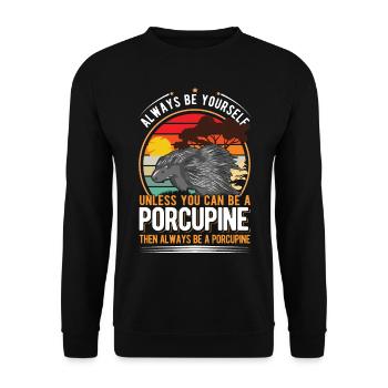 Porc-épic Cadeau Porc-épic - Sweat-shirt Unisexe - noir - Devant - Alina (178cm) & Michal (187cm)