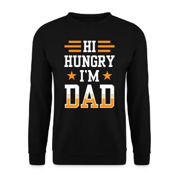 Hi Hungry I Am Papa Father Day Daddy Father - Unisex Sweatshirt - black - Front - Alina (178cm) & Michal (187cm)