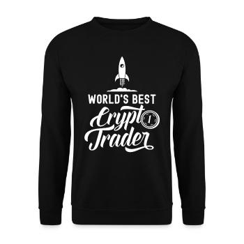 Weltbester Krypto Trader Crypto Traden Trading - Unisex Pullover - Schwarz - Vorne - Alina (178cm) & Michal (187cm)
