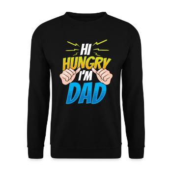 Hi Hungry I Am Papa Daddy Father Father Day - Unisex Sweatshirt - black - Front - Alina (178cm) & Michal (187cm)