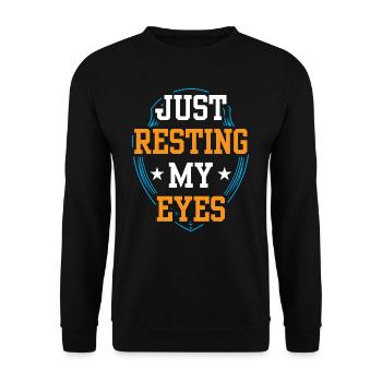 Je ne repose que mes yeux de papa papa père - Sweat-shirt Unisexe - noir - Devant - Alina (178cm) & Michal (187cm)