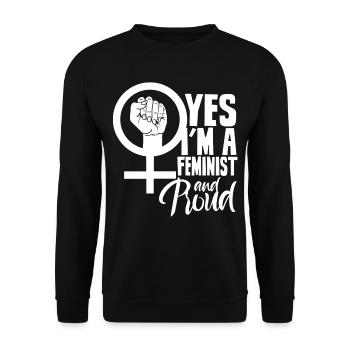 Yes I am a feminist and proud of women - Unisex Sweatshirt - black - Front - Alina (178cm) & Michal (187cm)