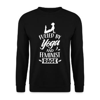 Driven by yoga and feminist anger women - Unisex Sweatshirt - black - Front - Alina (178cm) & Michal (187cm)