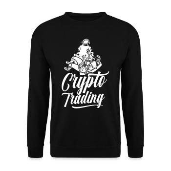 Krypto Handel Crypto Trader Traden Trading - Unisex Pullover - Schwarz - Vorne - Alina (178cm) & Michal (187cm)