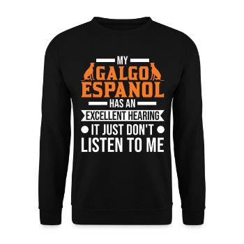 Galgo Espanol Cadeau Lévrier Espagnol - Sweat-shirt Unisexe - noir - Devant - Alina (178cm) & Michal (187cm)