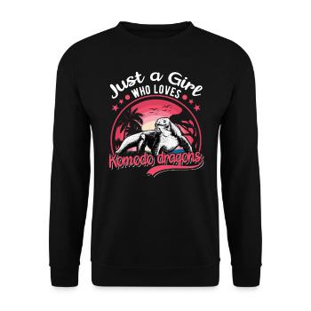 Komodowaran Junge Komodo Dragon Waran - Unisex Pullover - Schwarz - Vorne - Alina (178cm) & Michal (187cm)