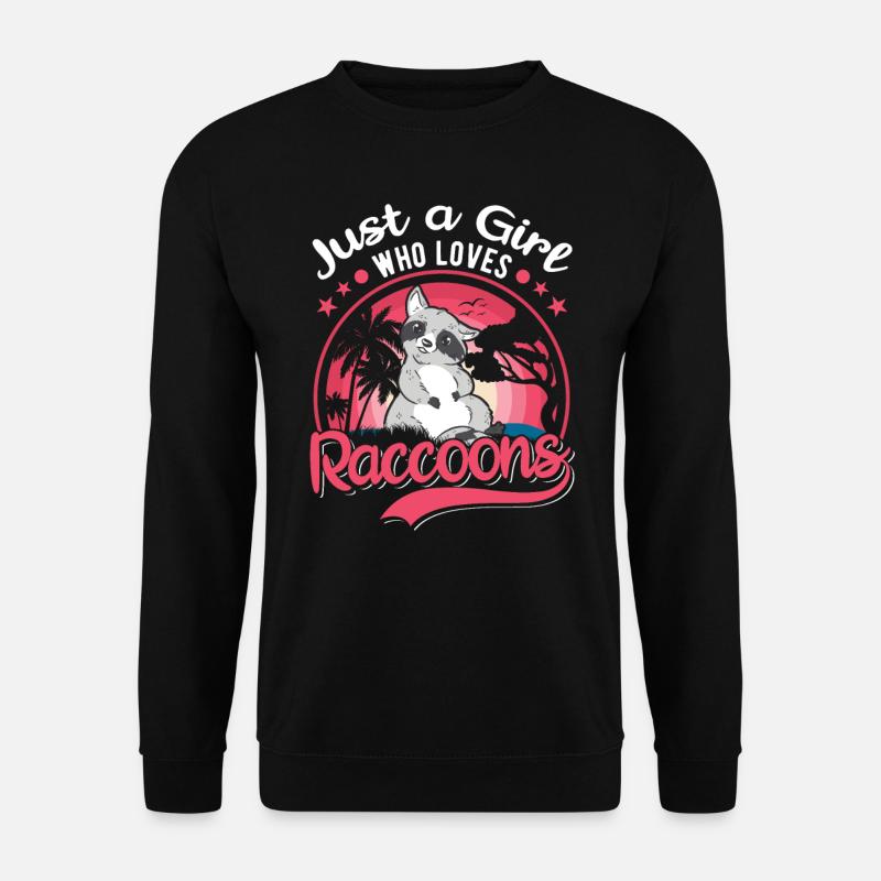 Waschbär Mädchen Raccoon Girl - Unisex Sweatshirt - black