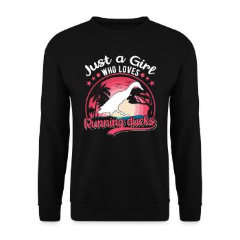 Running Girls Running Duck Bottle Duck - Unisex Sweatshirt - black - Front - Alina (178cm) & Michal (187cm)