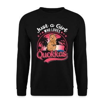 Quokka Girl Short-tailed Kangaroo - Unisex Sweatshirt - black - Front - Alina (178cm) & Michal (187cm)
