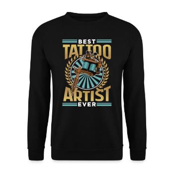 Bester Tätowierer Überhaupt Tattoo Tätowieren - Unisex Pullover - Schwarz - Vorne - Alina (178cm) & Michal (187cm)