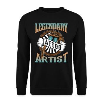 Tatouage légendaire Tattoo Artist Tattoo - Sweat-shirt Unisexe - noir - Devant - Alina (178cm) & Michal (187cm)
