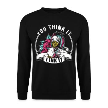 Tattoo Artist Tattoo Tattoo Studio Tattoo - Unisex Sweatshirt - black - Front - Alina (178cm) & Michal (187cm)