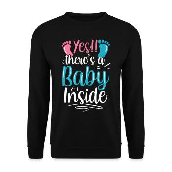 Ja Da Ist Ein Baby Drin Baby Inside Schwanger Süß - Unisex Pullover - Schwarz - Vorne - Alina (178cm) & Michal (187cm)