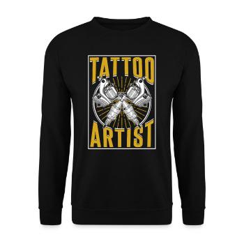Tattoo Artist Tattoo Studio Tattoo Tattoo - Unisex Sweatshirt - black - Front - Alina (178cm) & Michal (187cm)