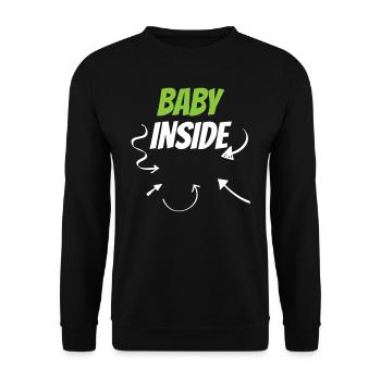 Baby Inside Announcement Pregnant Baby Inside - Unisex Sweatshirt - black - Front - Alina (178cm) & Michal (187cm)