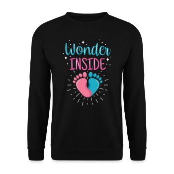 Miracle Inside Pregnant Baby Inside Sweet - Unisex Sweatshirt - black - Front - Alina (178cm) & Michal (187cm)