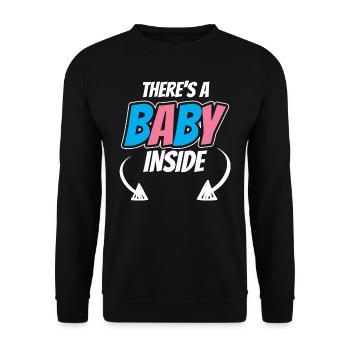 Da Ist Ein Baby Drin Schwanger Baby Inside Süß - Unisex Pullover - Schwarz - Vorne - Alina (178cm) & Michal (187cm)
