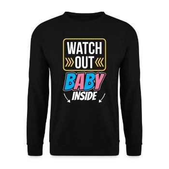 Achtung Baby Inside Schwangerschaft Schwanger Süß - Unisex Pullover - Schwarz - Vorne - Alina (178cm) & Michal (187cm)