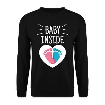 Baby Inside Pregnant Baby Inside Announcement - Unisex Sweatshirt - black - Front - Alina (178cm) & Michal (187cm)