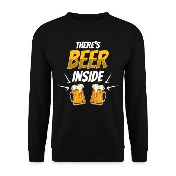 Da Ist Bier Drin Trinker Trinken Beer Inside - Unisex Pullover - Schwarz - Vorne - Alina (178cm) & Michal (187cm)