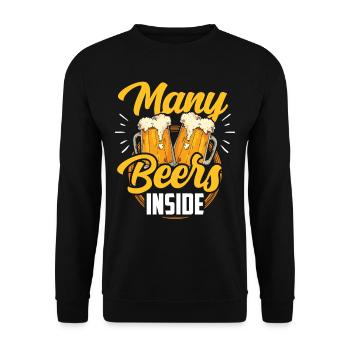 Viele Biere Drinnen Bier Trinken Beer Inside - Unisex Pullover - Schwarz - Vorne - Alina (178cm) & Michal (187cm)