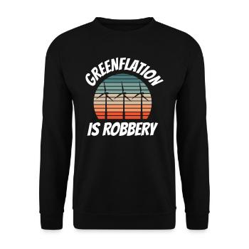 Greenflation Ist Raub Inflation Energie Grün - Unisex Pullover - Schwarz - Vorne - Alina (178cm) & Michal (187cm)