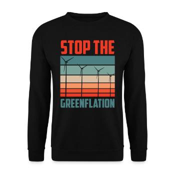 Stop Greenflation Énergie verte - Sweat-shirt Unisexe - noir - Devant - Alina (178cm) & Michal (187cm)