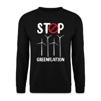 Greenflation Stop Inflation Énergie verte - Sweat-shirt Unisexe - noir - Devant - Alina (178cm) & Michal (187cm)