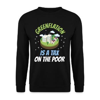 Green inflation is a tax for the poor Green - Unisex Sweatshirt - black - Front - Alina (178cm) & Michal (187cm)