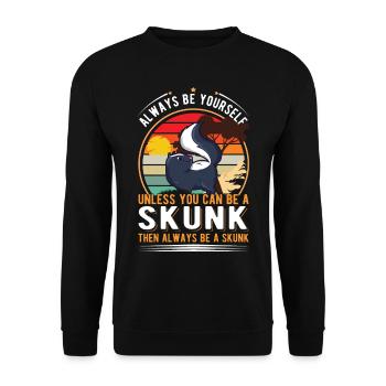 Skunk Gift Skunk - Unisex Sweatshirt - black - Front - Alina (178cm) & Michal (187cm)