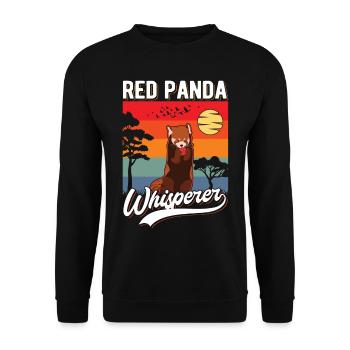 Roter Panda Flüsterer Red Panda Whisperer - Unisex Pullover - Schwarz - Vorne - Alina (178cm) & Michal (187cm)