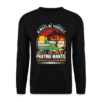 Praying Mantis Gottesanbeterin - Unisex Sweatshirt - black - Front - Alina (178cm) & Michal (187cm)