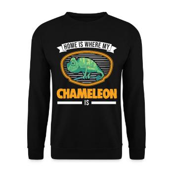 Chameleon Home Chameleon - Unisex Sweatshirt - black - Front - Alina (178cm) & Michal (187cm)